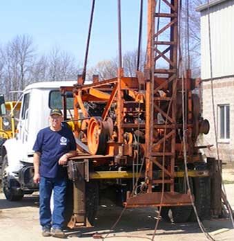 Theo with the well driller